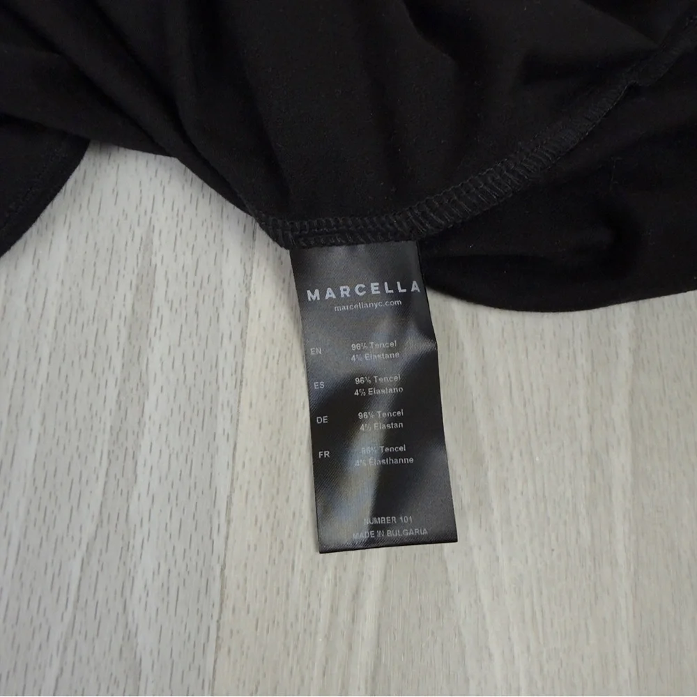 Marcella NYC Laurel Gown Dress Black European Jersey High Stretch Small - Picture 13 of 15